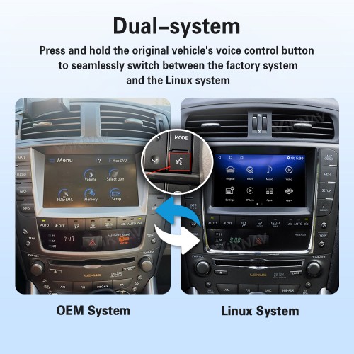 Viknav Android 13 Interface Box for Lexus IS 2005-2024 Wireless CarPlay Decoder Android Auto GPS Navigatipn  Original Car Radio Screen