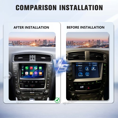 Viknav Android 13 Interface Box for Lexus IS 2005-2024 Wireless CarPlay Decoder Android Auto GPS Navigatipn  Original Car Radio Screen