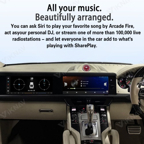 Android System 12.3 Inch+12.3 Inch Car Radio For Porsche Cayenne 2010-2017 Auto Stereo Wireless Carplay GPS Navigation Multimedia Player 128GB RHD Dual Touch Screen (Garnet)