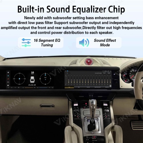 Android System 12.3 Inch+12.3 Inch Car Radio For Porsche Cayenne 2010-2017 Auto Stereo Wireless Carplay GPS Navigation Multimedia Player 128GB RHD Dual Touch Screen (Garnet)