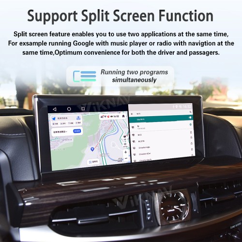 Viknav Android 13 Interface Box for Lexus LX 570 2013-2023 Wireless CarPlay Decoder Android Auto GPS Navigation  Original Car Radio Screen