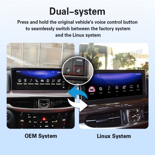 Viknav Android 13 Interface Box for Lexus LX 570 2013-2023 Wireless CarPlay Decoder Android Auto GPS Navigation  Original Car Radio Screen