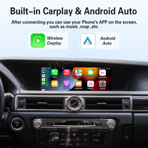 Viknav Android 13 Interface Box for Lexus GS 2012-2018 Wireless CarPlay Decoder Android Auto GPS Navigation  Original Car Radio Screen