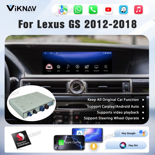 Viknav Android 13 Interface Box for Lexus GS 2012-2018 Wireless CarPlay Decoder Android Auto GPS Navigation  Original Car Radio Screen