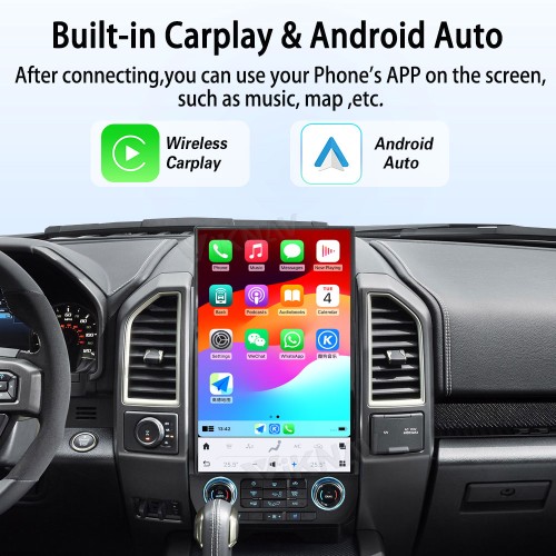 Viknav 17.2 Inch Car Radio Android For Ford F150 F250 F450 Raptor 2015-2020 Stereo Wireless Carplay Android Auto Touch Screen Upgrade GPS Navigation Multimedia player 128GB