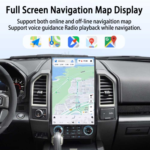 Viknav 17.2 Inch Car Radio Android For Ford F150 F250 F450 Raptor 2015-2020 Stereo Wireless Carplay Android Auto Touch Screen Upgrade GPS Navigation Multimedia player 128GB