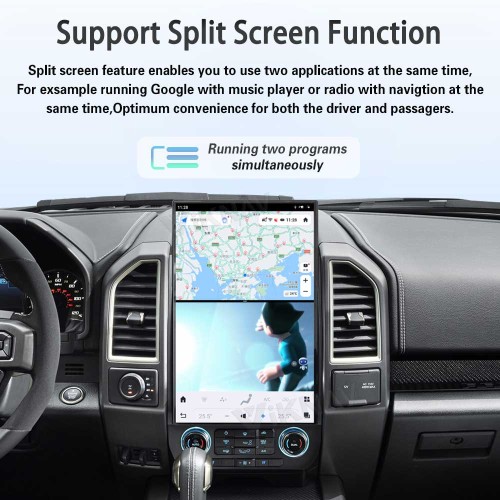 Viknav 17.2 Inch Car Radio Android For Ford F150 F250 F450 Raptor 2015-2020 Stereo Wireless Carplay Android Auto Touch Screen Upgrade GPS Navigation Multimedia player 128GB