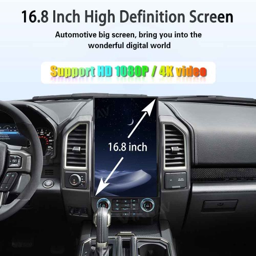 Viknav 17.2 Inch Car Radio Android For Ford F150 F250 F450 Raptor 2015-2020 Stereo Wireless Carplay Android Auto Touch Screen Upgrade GPS Navigation Multimedia player 128GB