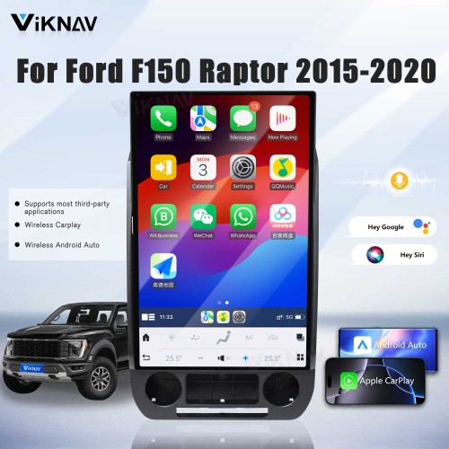 Viknav 17.2 Inch Car Radio Android For Ford F150 F250 F450 Raptor 2015-2020 Stereo Wireless Carplay Android Auto Touch Screen Upgrade GPS Navigation Multimedia player 128GB