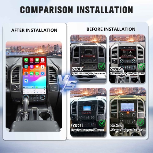 Viknav 17.2 Inch Car Radio Android For Ford F150 F250 F450 Raptor 2015-2020 Stereo Wireless Carplay Android Auto Touch Screen Upgrade GPS Navigation Multimedia player 128GB