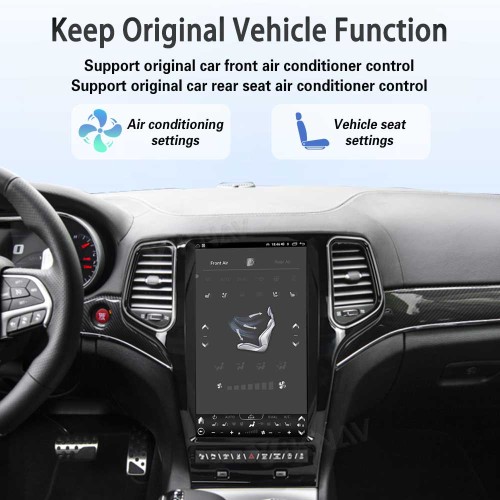 ViKNAV 13.6 Inch Android Car Radio For Jeep Cherokee 2009-2012 CarPlay Android Auto Touch Screen GPS Navigation Stereo Head Unit