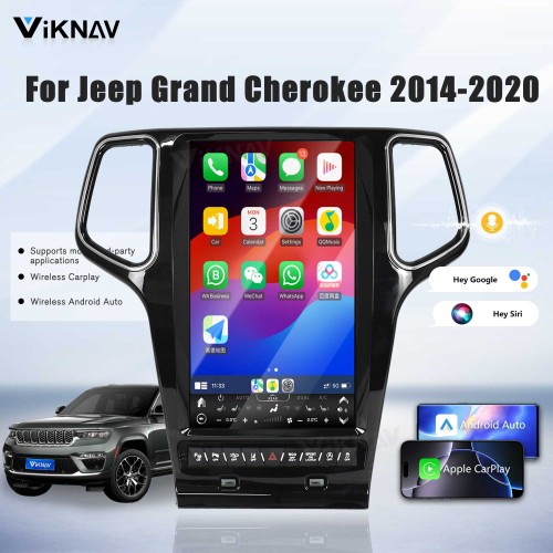 ViKNAV 13.6 Inch Android Car Radio For Jeep Cherokee 2009-2012 CarPlay Android Auto Touch Screen GPS Navigation Stereo Head Unit