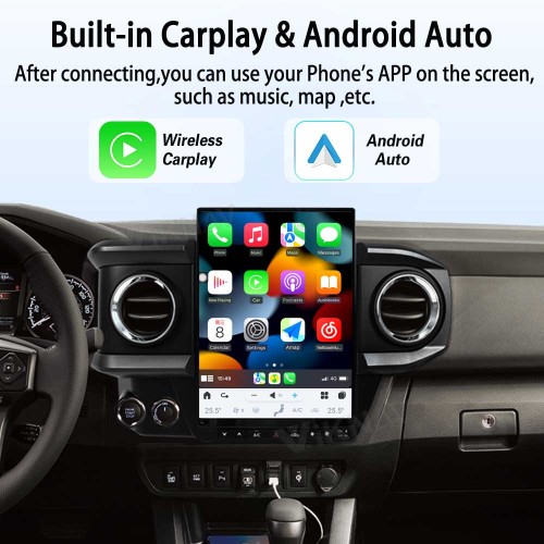 Viknav Android Car Radio For Toyota Tacoma 2016 - 2023 Wireless Carplay Android Auto Multimedia player GPS Navigation Auto StereoTouch Screen