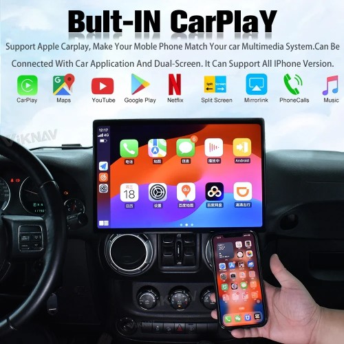 Auto Stereo GPS Navigation For Jeep Wrangler 2011-2017 Android Auto Vertical Screen Car Radio Multimedia Stereo Player Head Unit(64GB)