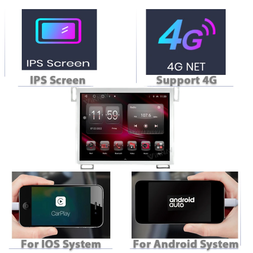 Car Radio Stereo For Dodge Ram Charger 2011-2018 Multimedia Video Player GPS Navigation BT Carplay Head Unit(64GB)