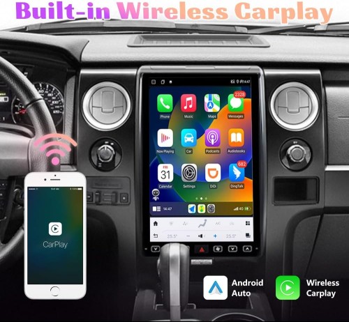 Viknav 14.4 Inch Car Radio for Ford F150 2013 2014 Year Android Auto Stereo Receiver Multimedia Player GPS Navigation Head Unit Tape Recorder (SYNC2-128GB)