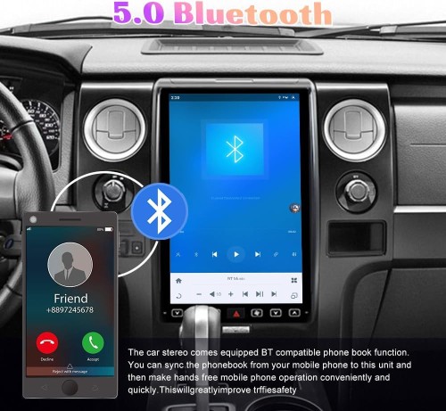 Viknav 14.4 Inch Car Radio for Ford F150 2013 2014 Year Android Auto Stereo Receiver Multimedia Player GPS Navigation Head Unit Tape Recorder (SYNC2-128GB)