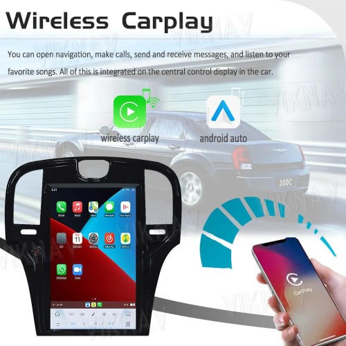 Android Qualcomm For Chrysler 300C 2013-2017 2018 2019  Car Radio CarPlay 8 Core Autoaudio Navigation Stereo 2 Din(Chrysler-128GB)