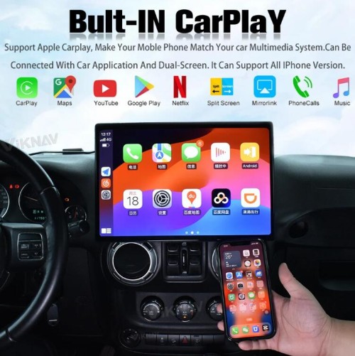 Auto Stereo GPS Navigation For Jeep Wrangler 2011-2017 Android Auto Vertical Screen Car Radio Multimedia Stereo Player Head Unit(64GB)
