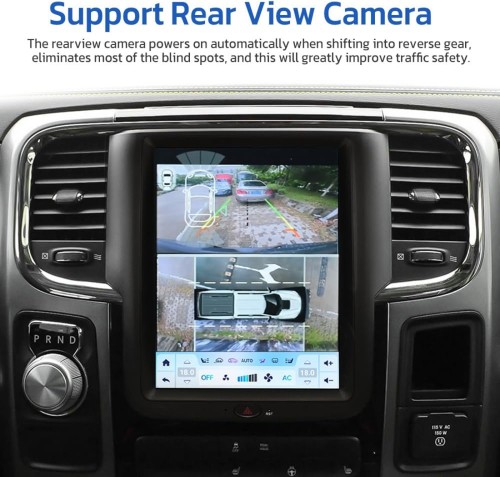 10.4 Inch Car Radio Upgrade for Dodge Ram 2013 2014 2015 2016 2017 2018 GPS Navigation Multimedia Player Wireless Carplay Head Unit (Ram-64GB )