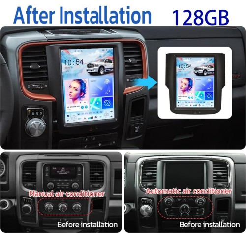 10.4 Inch Car Radio Upgrade for Dodge Ram 2013 2014 2015 2016 2017 2018 GPS Navigation Multimedia Player Wireless Carplay Head Unit (Ram-64GB )