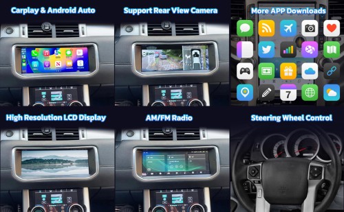 Viknav Car Radio Dual System for Land Rover Range Rover Evoque L551 L538 2012-2018 10.25 Inch Multimedia Player GPS Navigation Carplay 8+128GB (Harman Host-128)