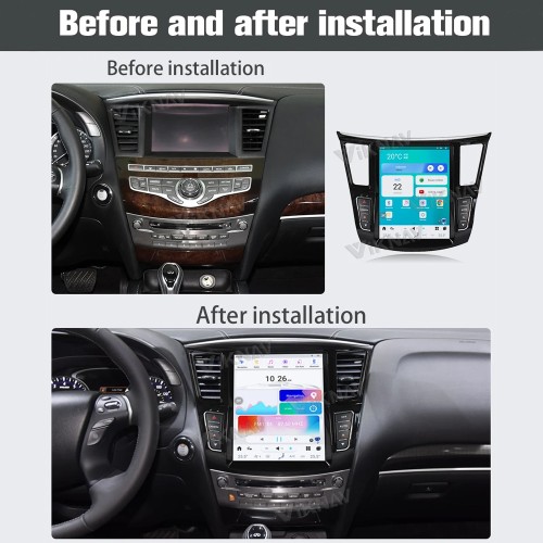 Viknav 12.3 Inch Car Radio For Infiniti QX60 JX35 2011-2020 Multimedia Player GPS Carplay 4G WIFI Head Unit Stereo Receiver(128GB)