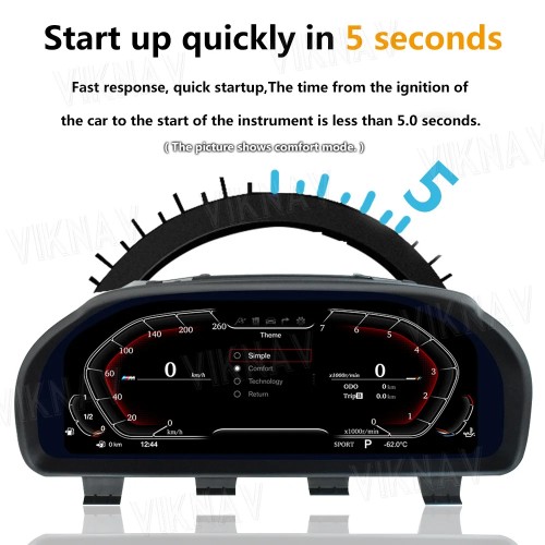 Viknav Digital Instrument Cluster For BMW X3 X4 X5 X6 2010-2019 Linux System Vertical Screen Dashboard Panel Virtual LCD Speedometer Player