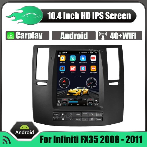 Viknav 10.4 inch Car Stereo Autoradio GPS Navigation For Infiniti FX35 2008-2011 Multimedia Video Radio Player HD Screen Head Unit(128GB)