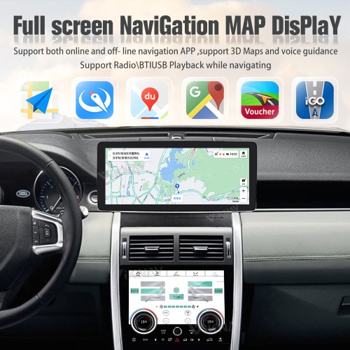 12.3 Inch Car Stereo Radio AC Screen For Land Rover Discovery Sport L550 2015-2019 Auto Receiver Multimedia Player GPS Head Unit(64GB)