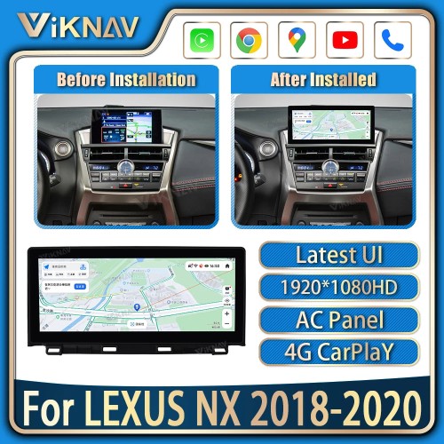 Wireless Carplay Car GPS Navigation For LEXUS NX 2018-2020 Touch Screen Car Radio LCD Display Screen Multimedia player Head Unit(64GB)