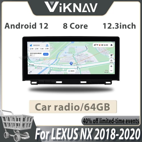 Wireless Carplay Car GPS Navigation For LEXUS NX 2018-2020 Touch Screen Car Radio LCD Display Screen Multimedia player Head Unit(64GB)