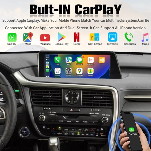 Viknav Android Auto Car Radio For LEXUS RX RX200 RX350 RX450 2016-2019 Vertical Screen Wireless Carplay GPS Navigation Multimedia Player Head Unit(Top Version)