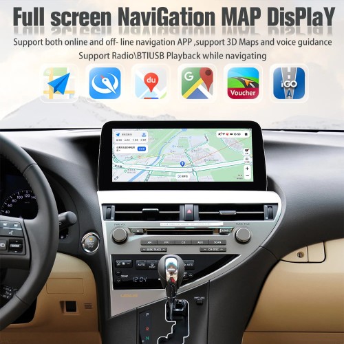 Viknav Android Auto Car Radio For LEXUS RX 2009-2014 New Upgrade 12.3 Inch Touch Screen Car GPS Navigation Multimedia Player Head Unit(128GB)