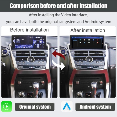 Viknav Car Video interface For LEXUS NX 2017-2020 Android Auto wireless Carplay interface with screen touchpad and 360 AHD(128GB)