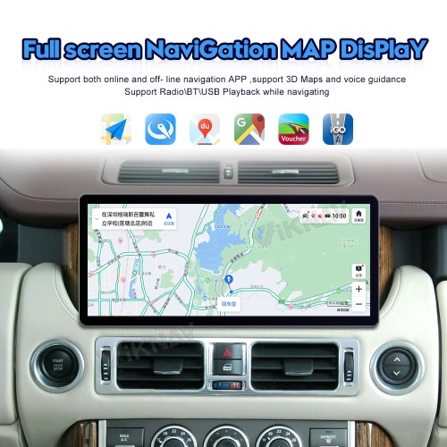Viknav 12.3 Inch Android Car Stereo Radio For Land Range Rover Vogue V8 L322 2002-2012 GPS Navigation Multimedia Player Carplay Touch Screen(128GB)