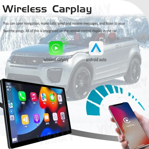Viknav 13.3 Inch Android Multimedia Player For Land Range Rover Vogue Sport Evoque 2013-2018 Car Radio Wireless Carplay Auto Stereo Receiver(64GB)