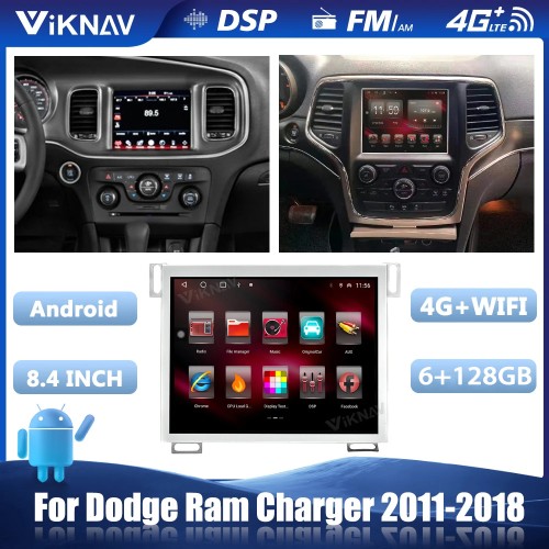 Car Radio Stereo For Dodge Ram Charger 2011-2018 Multimedia Video Player GPS Navigation BT Carplay Head Unit(128GB)