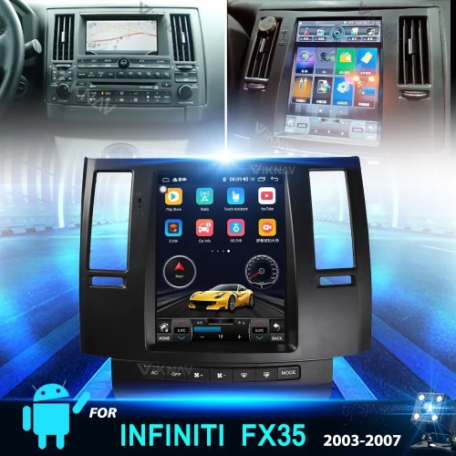 Viknav Car Autoradio Multimedia Player Tesla Style For Infiniti FX35 2003-2007 Car Stereo Radio GPS Navigation Head Unit(128GB)