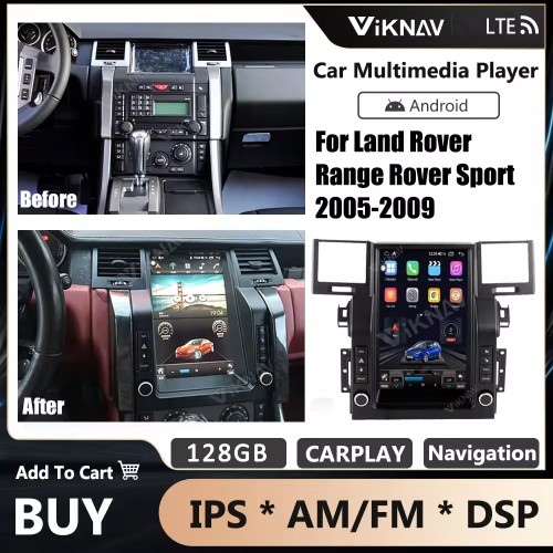 12.1 Inch Tesla Style Car Radio For Range Rover Sport 2005-2009 Android GPS Navigation Auto Multimedai Player Carplay(128GB)