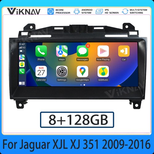 For Jaguar XJL XJ 351 2009-2016 Android Car Radio AC Panel LCD 128G Multimedia Video Player GPS Navigation Auto Stereo(128GB)