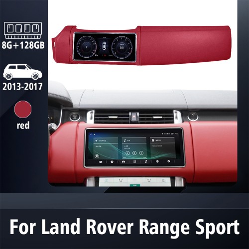 12.3 Inch Car Stereo Radio For Range Rover Sport L494 2013-2017 GPS Navigation Multimedia Player Carplay AC Panel Touch Screen(Red 128GB)