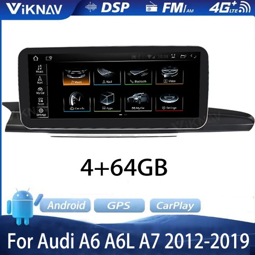 12.3inch Car Radio DVD multimedia player For Audi A6 A6L A7 2012-2019 auto audio GPS navigation stereo receiver(64GB)