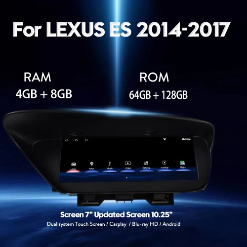 10.25 inch Android Car Multimedia DVD Player For Lexus ES ES300 ES250 ES350 ES300h 2014-2017 GPS Navigation CAR Radio Player(64GB)