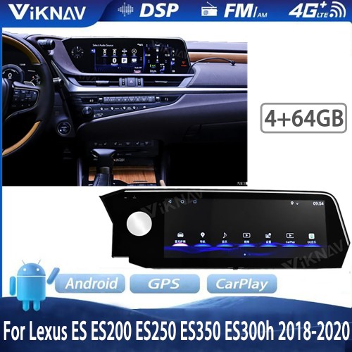 Android 12.3 inch Car GPS Navigation Multimedia Player Radio for Lexus ES ES200 ES250 ES350 ES300h 2018-2020 Car Video Player(64GB)