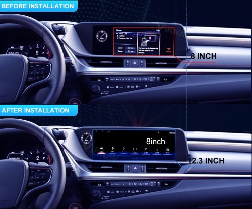 Android 12.3 inch Car GPS Navigation Multimedia Player Radio for Lexus ES ES200 ES250 ES350 ES300h 2018-2020 Car Video Player(64GB)