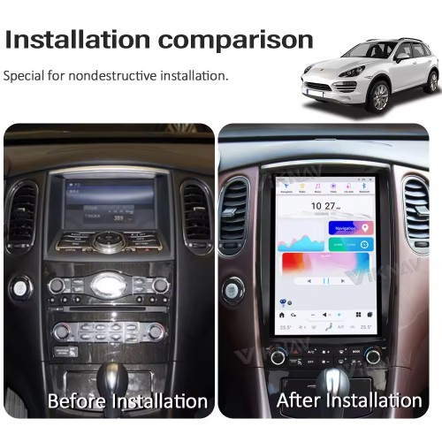 Viknav Android Car GPS Navigation For Infiniti QX50 EX25 2010-2017 Car Radio Latest System Stereo Recorder Wireless Carplay Head Unit(128GB)