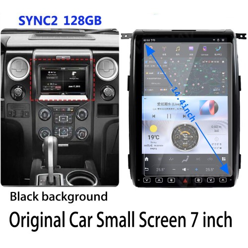 Viknav 14.4 Inch Car Radio for Ford F150 2013 2014 Year Android Auto Stereo Receiver Multimedia Player GPS Navigation Head Unit Tape Recorder (SYNC2-128GB)