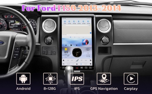 Viknav 14.4 Inch Car Radio for Ford F150 2013 2014 Year Android Auto Stereo Receiver Multimedia Player GPS Navigation Head Unit Tape Recorder (SYNC2-128GB)