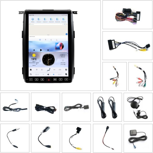 Viknav 14.4 Inch Car Radio for Ford F150 2013 2014 Year Android Auto Stereo Receiver Multimedia Player GPS Navigation Head Unit Tape Recorder (SYNC1-128GB)